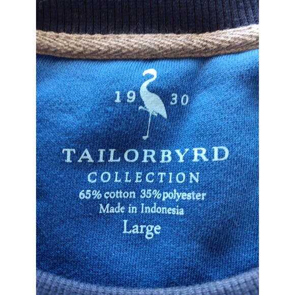Tailorbyrd Crewneck Sweatshirt Large Navy Blue Long Sleeves Cotton Blend EUC - Picture 3 of 6